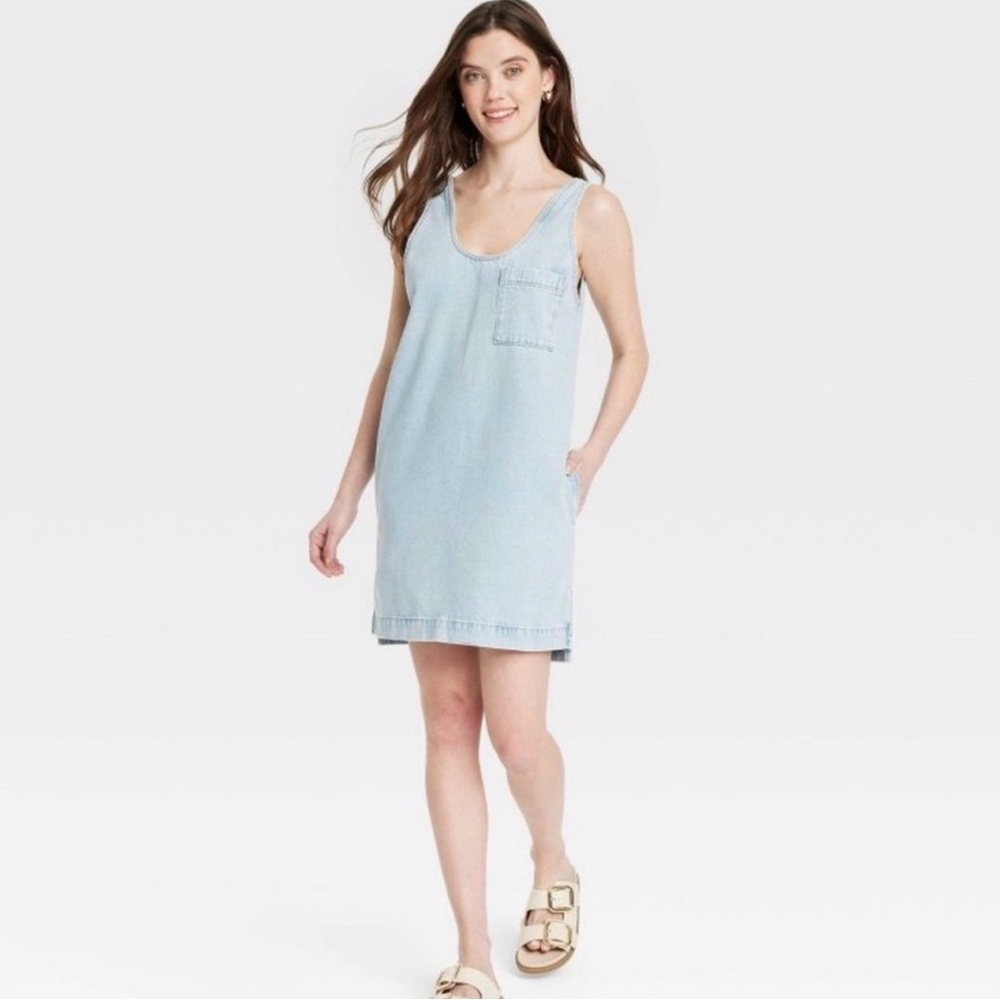 Universal Thread Light Blue Denim Tank Dress